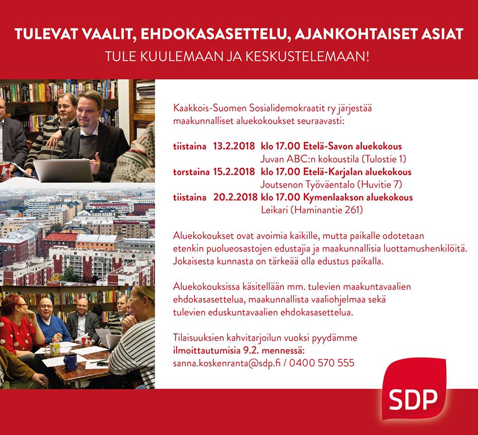 Kaakkois-Suomen aluekokoukset